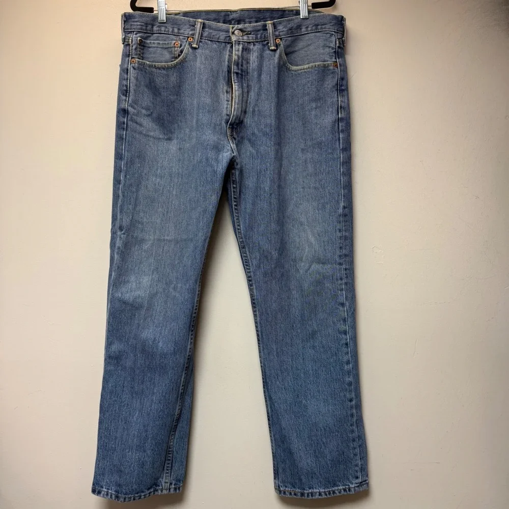 Levi's 505 Regular‎ Fit Jeans Mens 38x30 Blue Excellent Straight Leg Denim